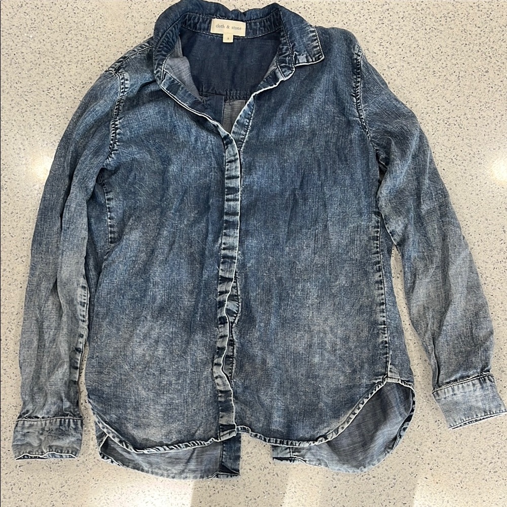 Cloth and Stone Denim Button-Up Shirt - Picture 1 of 8